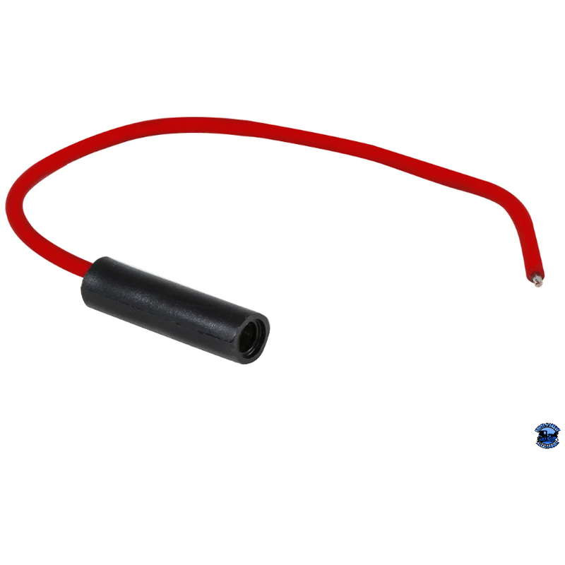 GRAND GENERAL SINGLE FEMALE PLUG WITH SINGLE WIRE FOR 0.180 MALE BULLET Grand General Plug Red Wire Firebrick