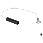 GRAND GENERAL SINGLE FEMALE PLUG WITH SINGLE WIRE FOR 0.180 MALE BULLET Grand General Plug White Wire With Ground Ring Light Gray