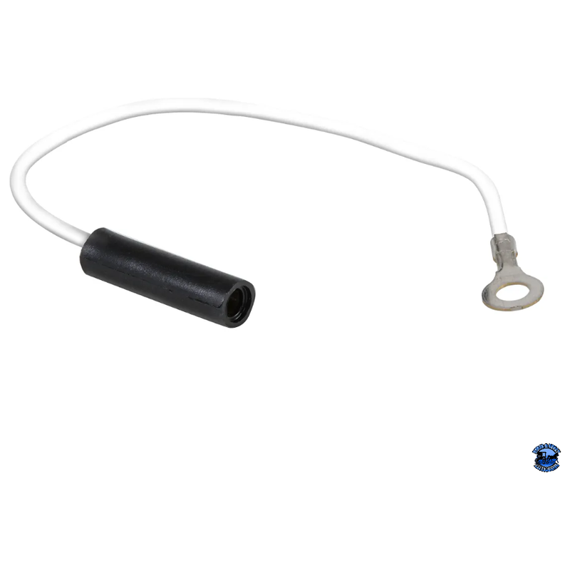 GRAND GENERAL SINGLE FEMALE PLUG WITH SINGLE WIRE FOR 0.180 MALE BULLET Grand General Plug White Wire With Ground Ring Light Gray