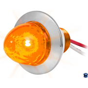 Grand General 1" Mini Push/Screw watermelon LED  Light With Chrome Plastic Bezel watermelon sealed led Amber/Amber Light Gray