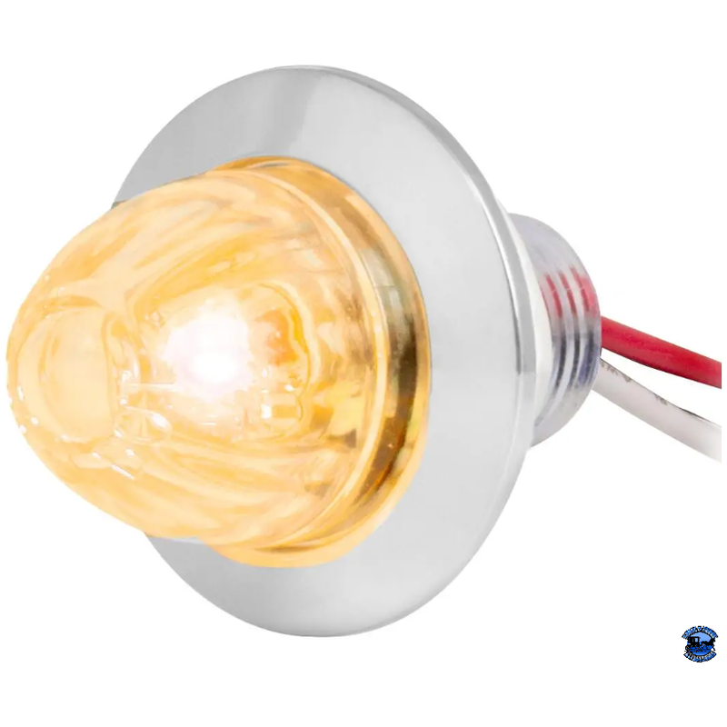 Grand General 1" Mini Push/Screw watermelon LED  Light With Chrome Plastic Bezel watermelon sealed led Amber/Clear Wheat