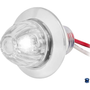 Grand General 1" Mini Push/Screw watermelon LED  Light With Chrome Plastic Bezel watermelon sealed led White/Clear Light Gray