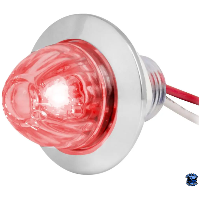 Thistle Grand General 1" Mini Push/Screw watermelon LED  Light With Chrome Plastic Bezel watermelon sealed led Red/Clear