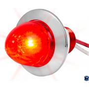 Grand General 1" Mini Push/Screw watermelon LED  Light With Chrome Plastic Bezel watermelon sealed led Red/Red Light Gray