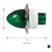 Grand General 1" Mini Push/Screw watermelon LED  Light With Chrome Plastic Bezel watermelon sealed led Amber/Amber,Amber/Clear,Red/Red,Red/Clear,White/Clear,Blue/Blue,Blue/Clear,Green/Green,Green/Clear Light Gray