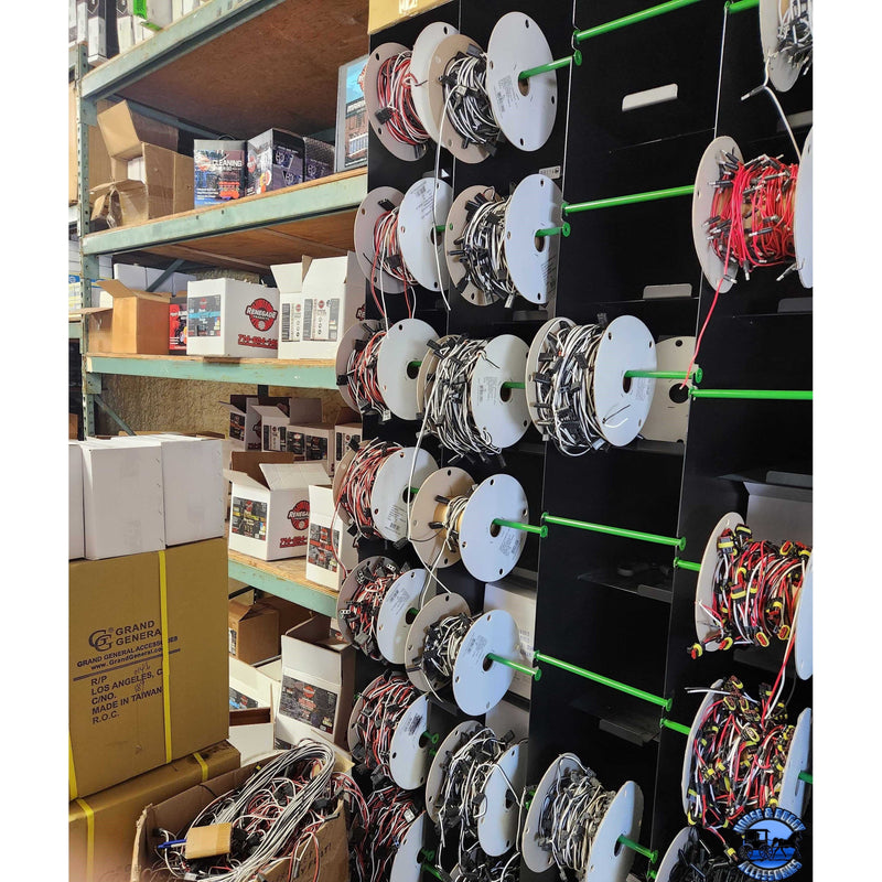 GRAND GENERAL CONTINUOUS 2-PRONG LIGHT PLUG WIRE HARNESS ROLL Wire Harness 6"/200,10"/120,12"/100,15"/80,18"/80,24"/60 Black