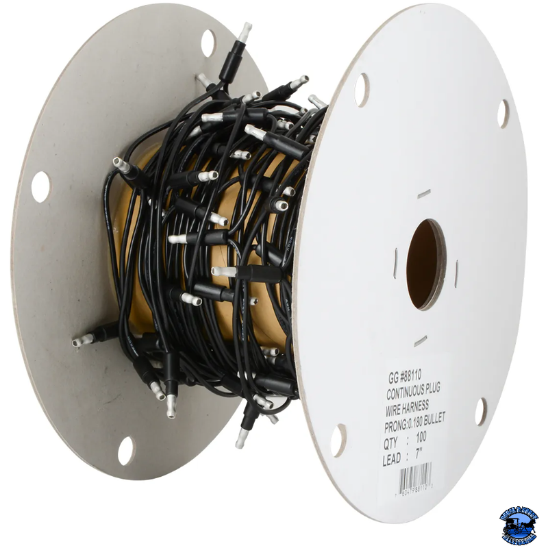 GRAND GENERAL CONTINUOUS 0.180 BULLET PLUG WIRE HARNESS ROLL Wire Harness Black Light Gray