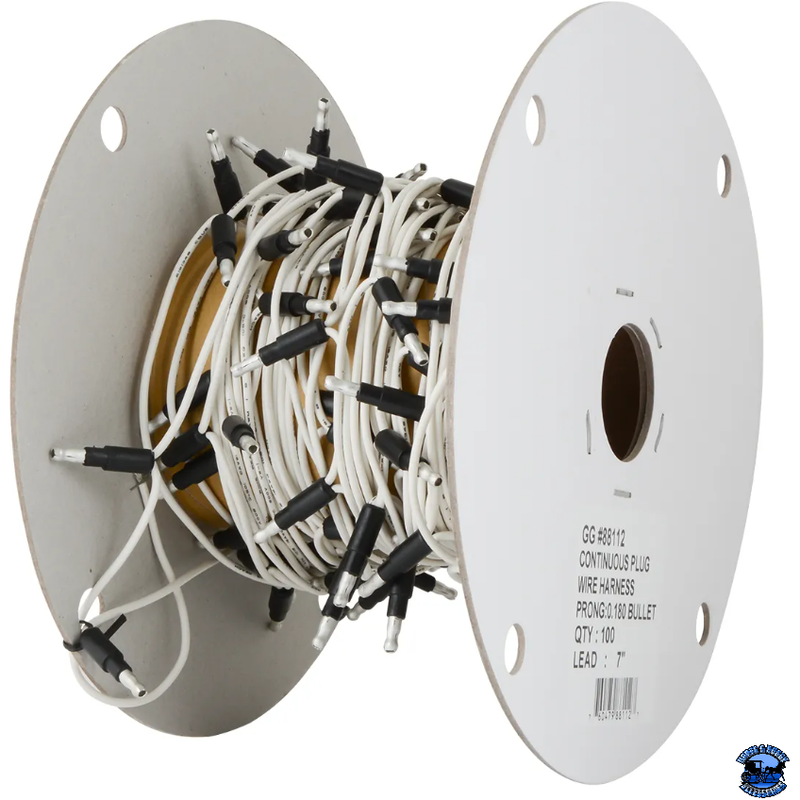 GRAND GENERAL CONTINUOUS 0.180 BULLET PLUG WIRE HARNESS ROLL Wire Harness White Light Gray