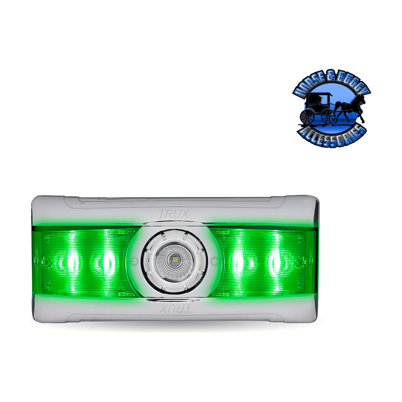 Trux LED Interior Projector Dome & Map Cab Light for Peterbilt - 9 Diodes (Choose Color) Chrome,Black Dark Gray