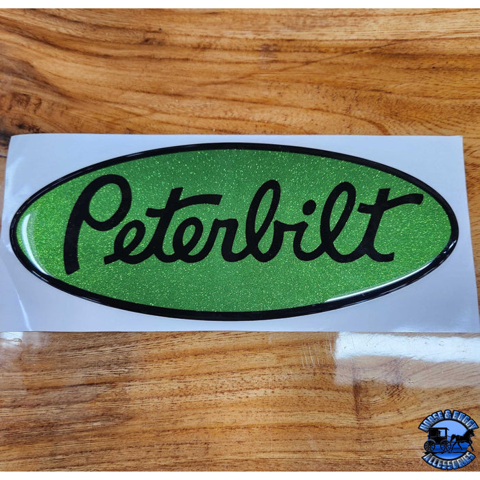 Sienna Custom Peterbilt Emblem Decal Replacements Made In The USA (Choose Color) Emblems Green/Black