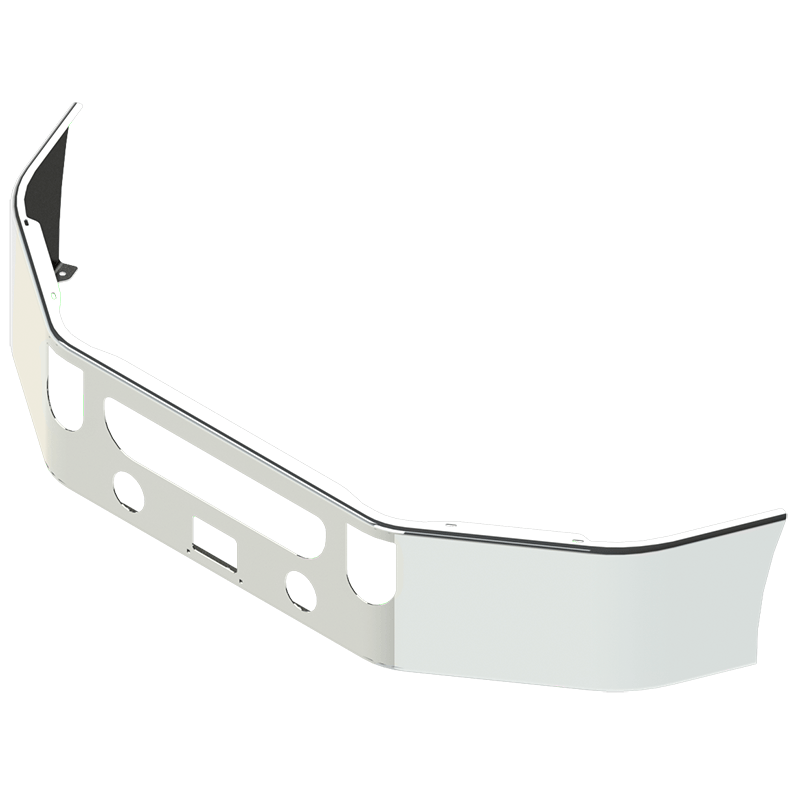 E-GY-1211-16 16'' MACK BUMPER W/ TOW,BOLT,STEP,FOG  & AIR DAM HOLES (2008-20011 CXU613) SET BACK AXLE MACK BUMPER Light Gray