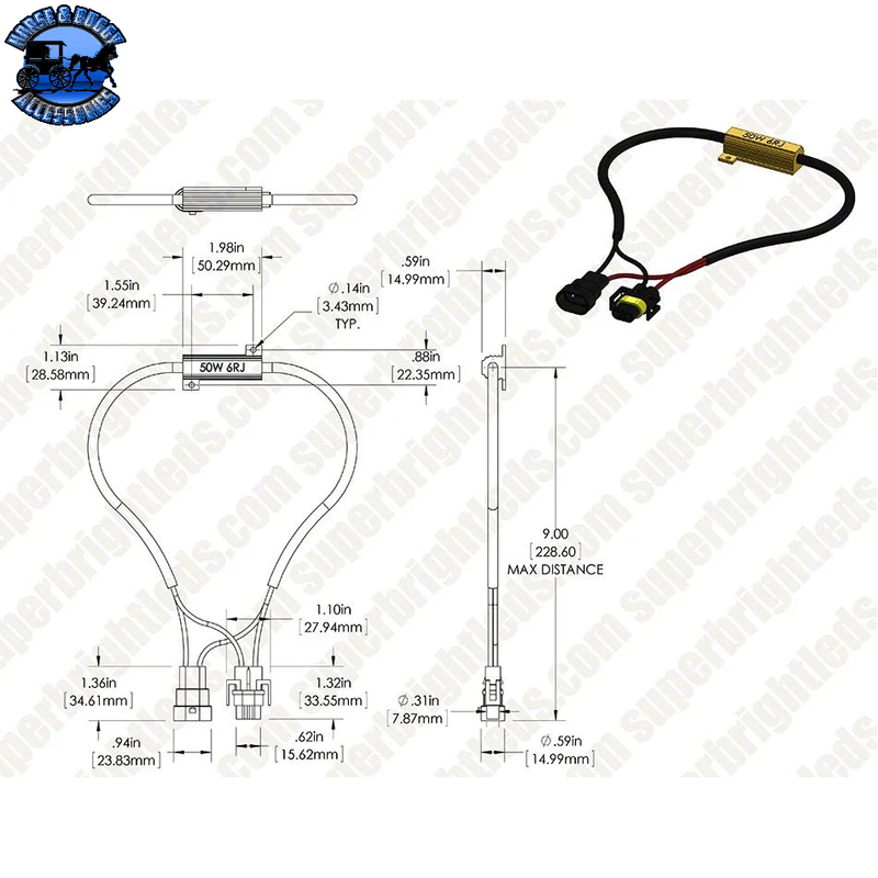 H11-RL650-H HEADLIGHT LOAD RESISTOR KIT