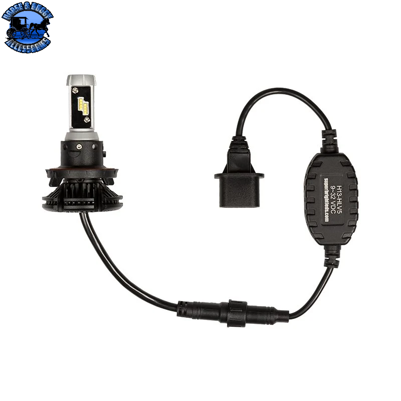 SB-H13-HLV5 H13 LED Fanless Headlight/Fog Light Conversion Kit with Adjustable Color Temperature and Compact Heat Sinks - 5,000 Lumens/Set
