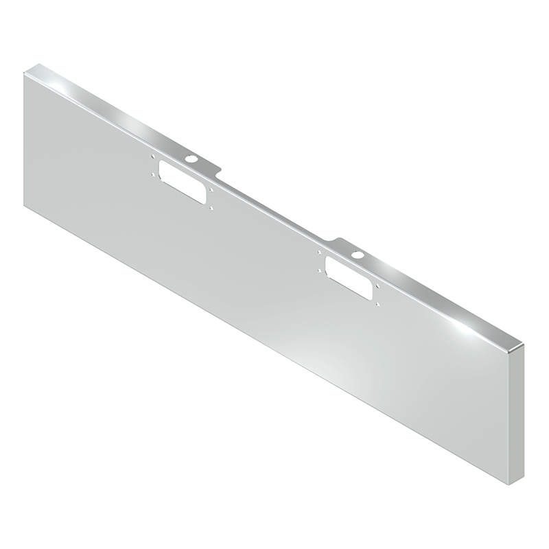 E-HA-0010-52 22'' PETE 359 BOXED BUMPER W/ BOLT & TOW HOLES PETERBILT BUMPER Light Gray