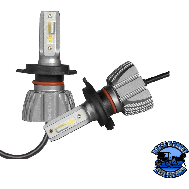 SB-H4-HLV8 H4 LED Headlight Bulbs with Internal Driver - Fanless - 6500K - 4,400 Lumens/Set Dark Gray