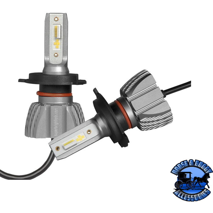 Dark Gray SB-H4-HLV8 H4 LED Headlight Bulbs with Internal Driver - Fanless - 6500K - 4,400 Lumens/Set