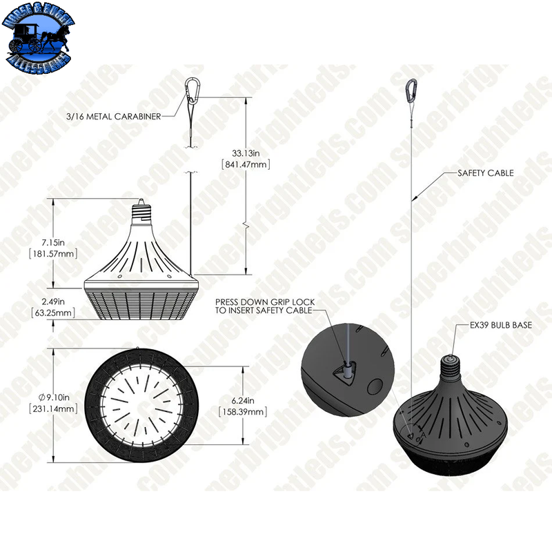 SB-HBR-57K150-EX39 150W LED HID Retrofit Bulb - 20,000 Lumens - 400W Metal Halide Equivalent - EX39/E39 Mogul Base - Ballast Bypass - 5700K *DISCONTINUED*