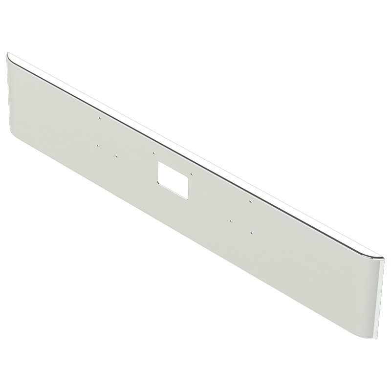 E-HC-0010-96 18'' PETE 379 HAND ROLLED BUMPER W/BOLT & TOW HOLES PETERBILT BUMPER Light Gray