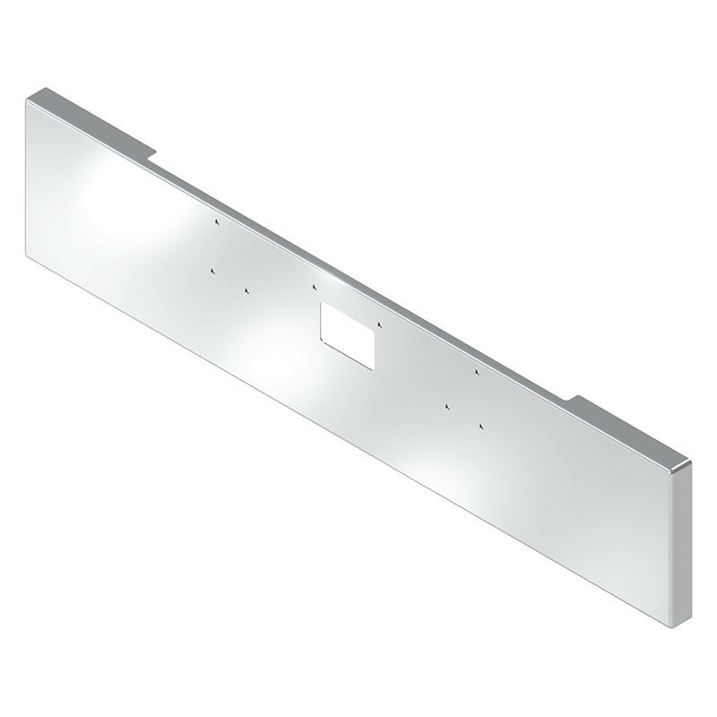 E-HC-0010-51 20'' PETE 379 BOXED BUMPER W/TOW & BOLT HOLES PETERBILT BUMPER Light Gray