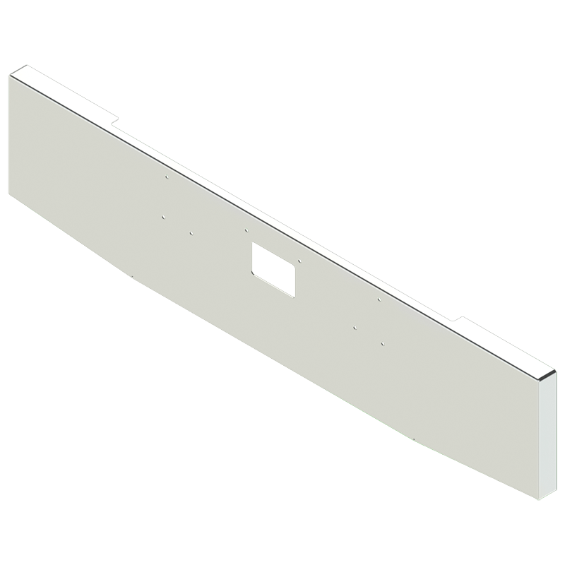 E-HC-0010-74-2T 20'' TAPERED TO 18'' BOXED BUMPER W/TOW & BOLT HOLES PETERBILT BUMPER Light Gray