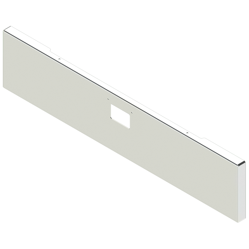 E-HC-XX10-51-UST 20'' PETE 379 BOXED BUMPER BLIND MOUNT W/TOW HOLE ONLY PETERBILT BUMPER Light Gray