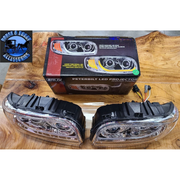 Peterbilt 389 Trux headlights (Choose style and Color) dot approved (ALL LED) PETERBILT Heated / Chrome / Driver's Side,Heated / Chrome / Passenger's Side,Heated / Black / Driver's Side,Heated / Black / Passenger's Side,Standard / Chrome / Driver's Side,Standard / Chrome / Passenger's Side,Standard / Black / Driver's Side,Standard / Black / Passenger's Side Rosy Brown