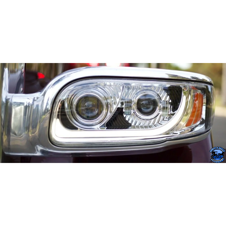 Peterbilt 389 Trux headlights (Choose style and Color) dot approved (ALL LED) PETERBILT Standard / Chrome / Driver's Side Dark Slate Gray