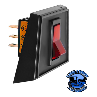 Dark Slate Gray UP-98363 Red Illum Rocker in Panel Mount Combo 20 Amp 12V S.P.S.T. On/Off 1 Set.