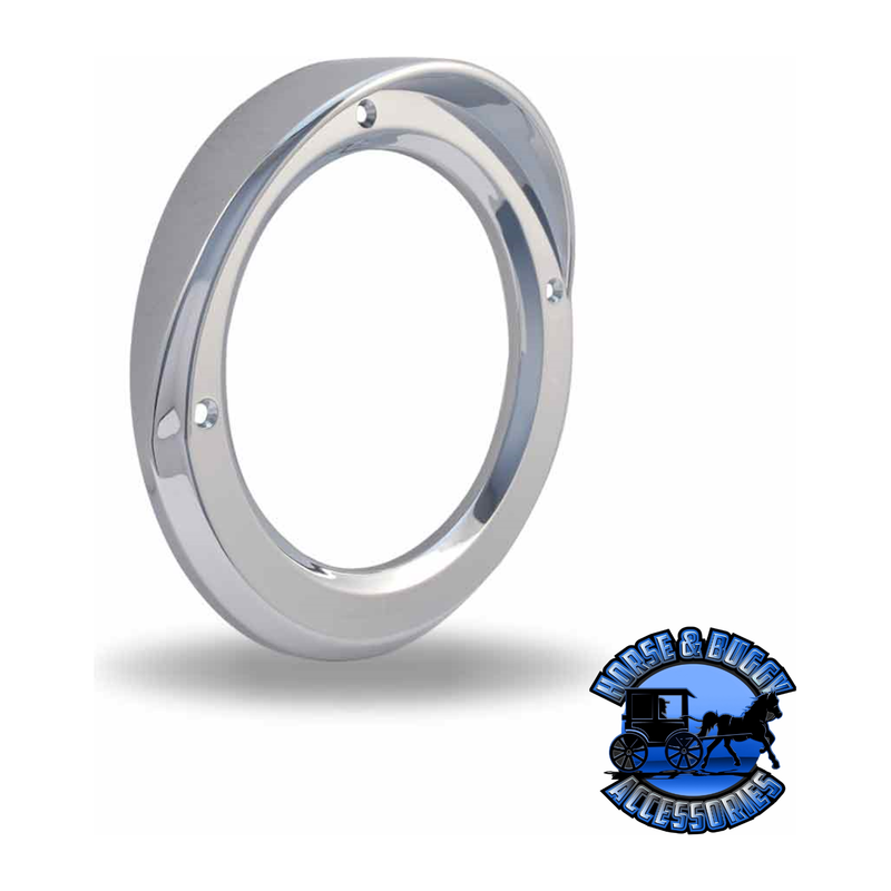 TBEZ-4CH2 4″ Screw On Round Bezel with Visor – Chrome ABS Plastic light bezel Gray