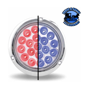 4" Round Trux Dual Revolution LEDs Flange mount  (Choose Style and Color) 4" ROUND Red to Blue Flange Mount -  #TLED-4XRBF Gray