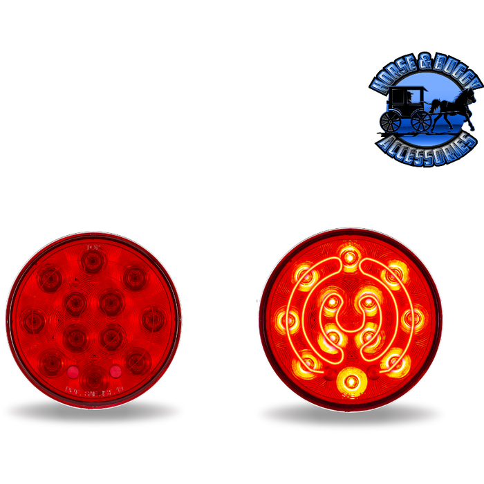 Tan 4" Heated Round Trux LEDs (Choose Color) 4" ROUND Red - 12 Diodes