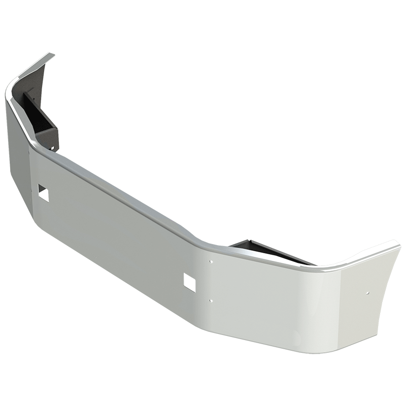 E-HU-0010-17 18'' PETE 386 SET BACK AXLE BUMPER (2006 & NEWER) BRACKETS INCLUDED w/bolt & tow hole E-HU-0010-17 PETERBILT BUMPER Gray