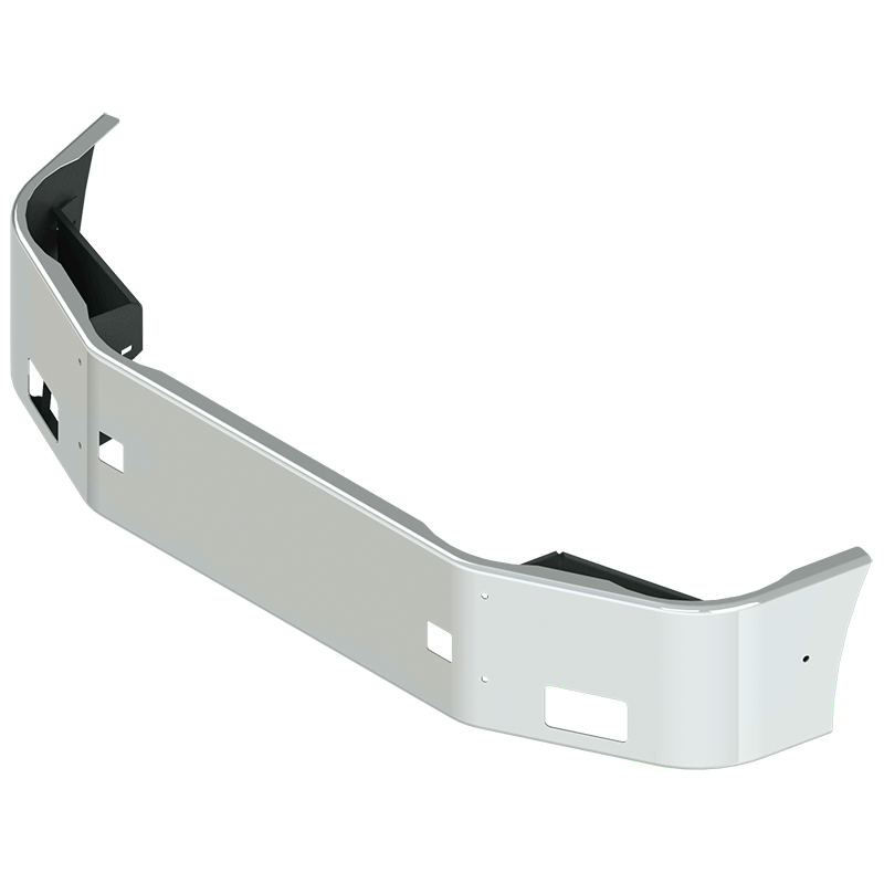 E-HU-2010-16 16'' PETE 386 SET BACK AXLE BUMPER W/TOW & BOLT & FOG LIGHT HOLES (2006-2012) PETERBILT BUMPER Gray