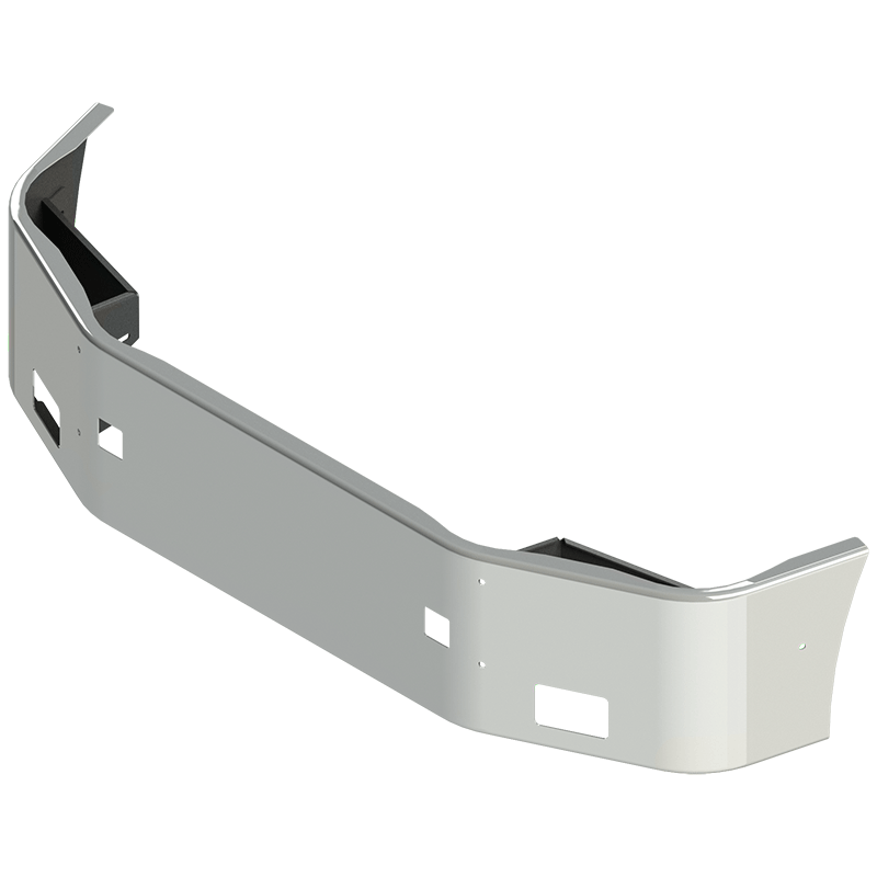 E-HU-2010-17 18'' 386 SET BACK AXIE YEARS 2006 TO 2015 W/ BOLT, TOW, AND FOG LIGHT HOLES PETERBILT BUMPER Dark Gray