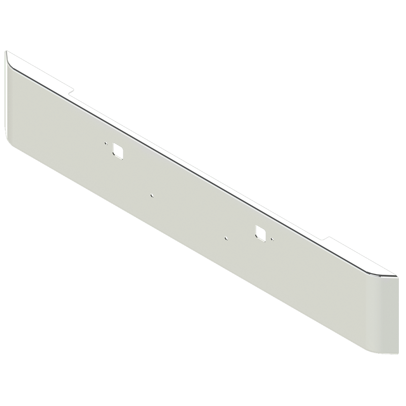 E-HV-0010-05 16'' 389 PETE  ROLLED BUMPER W/TOE HOLES PETERBILT BUMPER Light Gray