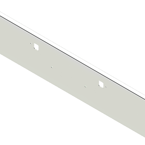 Light Gray E-HV-0010-06 18'' PETE 389/388/365 ROLLED END BUMPER W/TOW & BOLT HOLES(2007 & NEWER) PETERBILT BUMPER