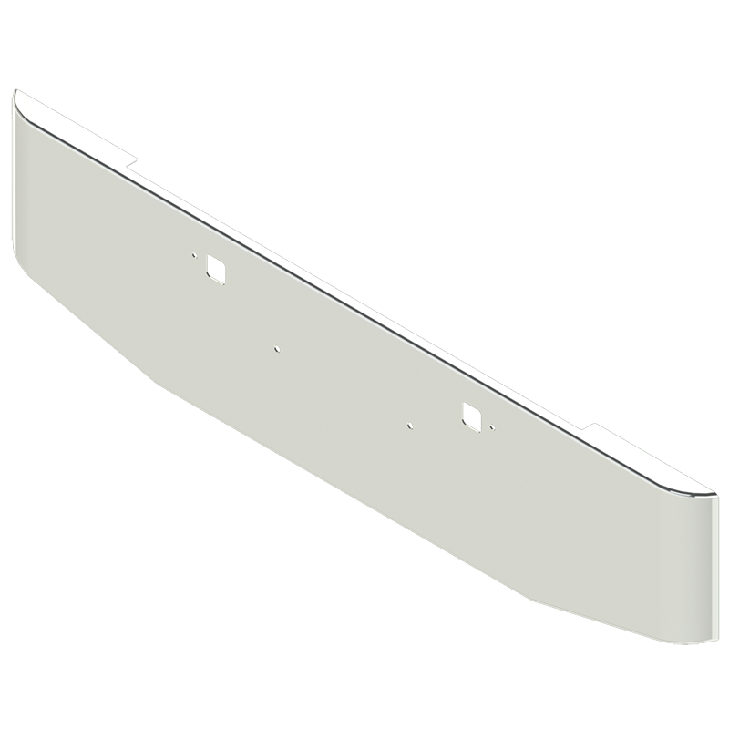 E-HV-0010-32 22'' TAPERED TO 17'' PETE 389  BUMPER W/TOW & BOLT HOLE PETERBILT BUMPER Light Gray