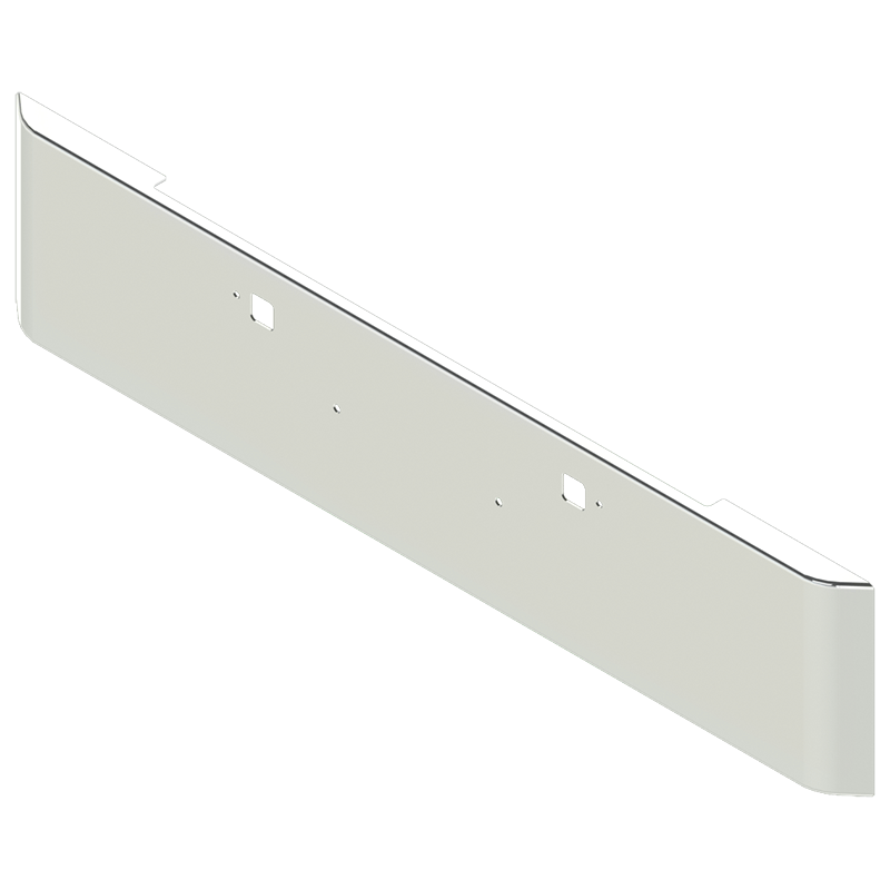 E-HV-0010-41 20 '' PETE 389 ROLLED END BUMPER W/TOW & BOLT HOLES PETERBILT BUMPER Light Gray