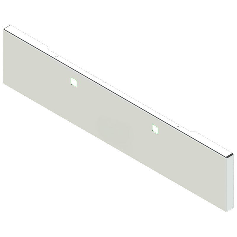 HV-XX1X-51-UST 365,388,389 PETERBILT 20" BOX END BUMPER UNIVERSAL MOUNT 10 GA STEEL CHROME WITH UNIVERSAL MOUNT BRACKETS, TOW HITCH HOLES, NO OTHER BOLT HOLES ON FACE BUMPER Light Gray