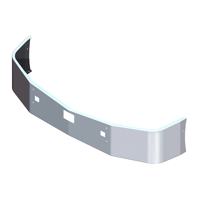 E-HZ-0010-17Y-V4 18'' PETE 579 BUMPER SET BACK AXLE W/ BOLT & TOW HOLES & WARNING DEVICE HOLE bumper Gray