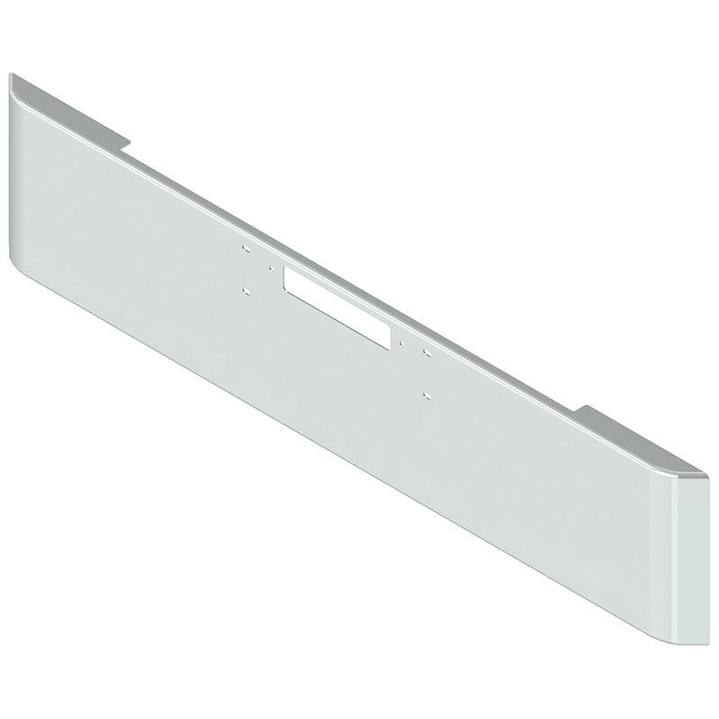 e-ic-0010-41  20'' WESTERN STAR rolled end BUMPER W/TOW & BOLT HOLES (CONV. 1989+) 4964 CONSTELLATION,HERITAGE WESTERN STAR BUMPER Light Gray