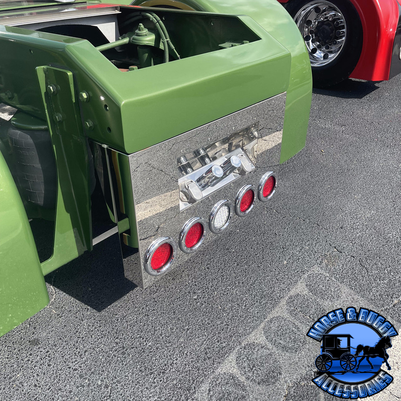 Iowa customs 304 stainless Rear Center Panel With Airline Box - 20" Drop (Choose style) REAR CENTER PANEL IC983001-14 Trailer Air & (1) 7-Way with No Lights | #8 304 Polished Stainless Steel,IC983002-14 Trailer Air, (1) 7-Way & (5) 4" Round Lights | #8 304 Polished Stainless Steel,IC983003-14 Trailer Air & (2) 7-Ways with No Lights | #8 304 Polished Stainless Steel,IC983004-14 Trailer Air, (2) 7-Ways & (5) 4" Round Lights | #8 304 Polished Stainless Steel,IC983001-21 Trailer Air & (1) 7-Way with No Lights |