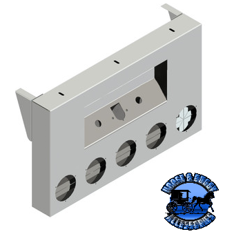 Iowa customs 304 stainless Rear Center Panel With Airline Box - 20" Drop (Choose style) REAR CENTER PANEL IC983002-14 Trailer Air, (1) 7-Way & (5) 4" Round Lights | #8 304 Polished Stainless Steel,IC983004-14 Trailer Air, (2) 7-Ways & (5) 4" Round Lights | #8 304 Polished Stainless Steel,IC983002-21 Trailer Air, (1) 7-Way & (5) 4" Round Lights | Paintable Stainless Steel Finish,IC983004-21 Trailer Air, (2) 7-Ways & (5) 4" Round Lights | Paintable Stainless Steel Finish Gray