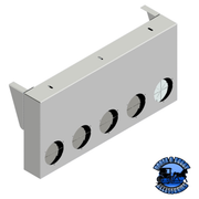 Iowa Customs 304 Stainless Rear Center Panel - 20" Drop (Choose Style) REAR CENTER PANEL IC983008-14 (5) 3/4" lights & (4) 4" Round Lights | #8 304 Polished Stainless Steel,IC983008-21 (5) 3/4" lights & (4) 4" Round Lights | Paintable Stainless Steel Gray