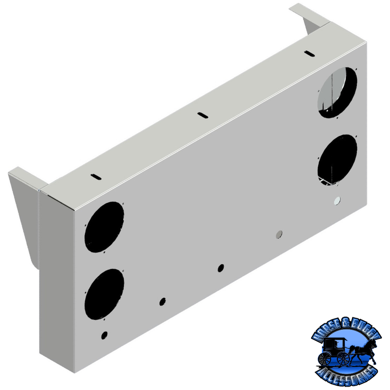 Iowa Customs 304 Stainless Rear Center Panel - 16" Drop (Choose Style) REAR CENTER PANEL IC983011-14 (5) 3/4" lights & (4) 4" Round Lights | #8 304 Polished Stainless Steel Gray