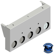 Iowa Customs 304 Stainless Rear Center Panel - 16" Drop (Choose Style) REAR CENTER PANEL IC983010-14 (3) 3/4" lights & (5) 4" Round Lights | #8 304 Polished Stainless Steel,IC983010-21 (3) 3/4" lights & (5) 4" Round Lights | Paintable Stainless Steel Finish Gray