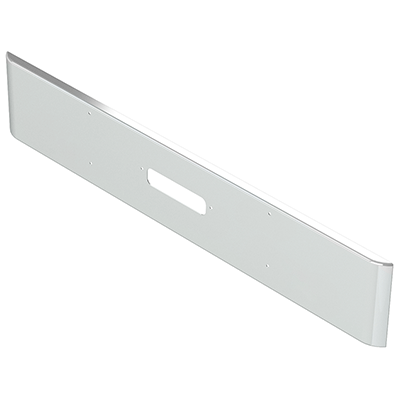 IH-0010-060 2008 AND LATER 4900 EX INTERNATIONAL 18" ROLLED END SQUARE 10 GA STEEL CHROME BOLT HOLES, CENTER TOW PIN HOLE BUMPER Light Gray
