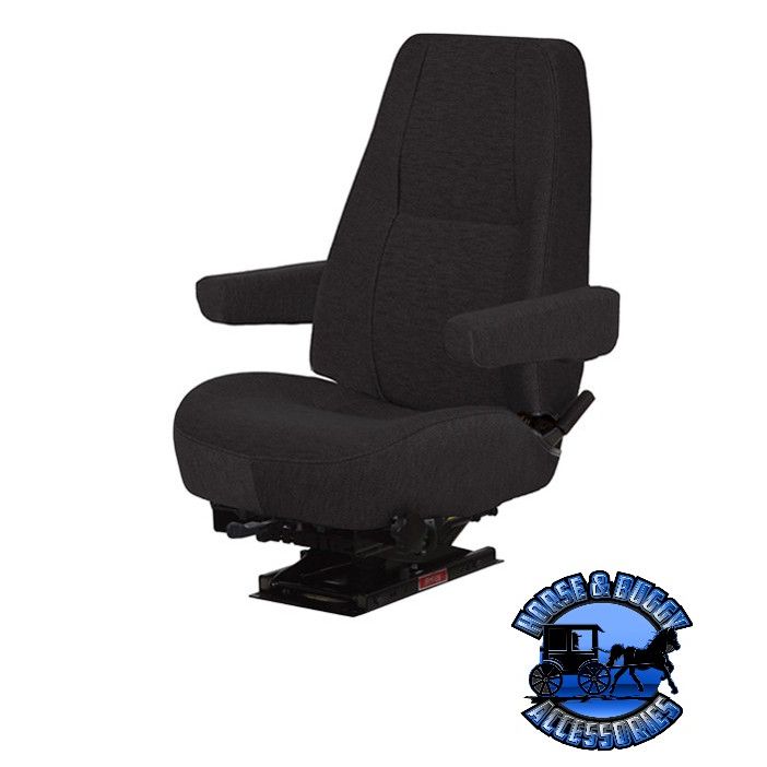 #2340082-550  Truck Seat, Black Mordura Cloth, Ultra LoPro - 905L, Dual 14.5" Armrests, Standard, Manual, Mid-Back