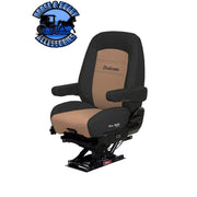 #8230001-L82  Bostrom Pro Ride Truck Seat, Black/Tan Ultra-leather, LoPro - 910, Dual 16" Armrests, Mid-Back seat Dark Slate Gray