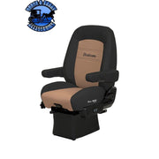#9230011-L82  Bostrom Pro Ride Truck Seat, Black/Tan Ultra-leather, LoPro - 910, Drape, Dual 16" Armrests, Mid-Back seat Dark Slate Gray
